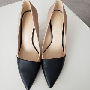Nine West Taupe/Black Heels Sz 8